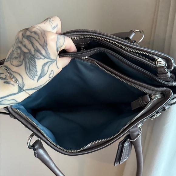 Coach Silver and Gray Signature Shoulder Bag - Picture 6 of 11